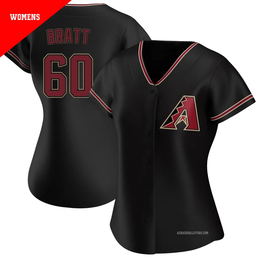 Women's Mitch Bratt Arizona Diamondbacks ＃60 Black Authentic - Alternate Jersey