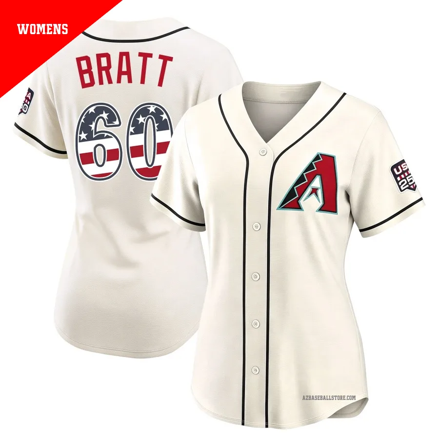 Women's Mitch Bratt Arizona Diamondbacks ＃60 Cream Limited - USA 250 Fourth Of July Home Stadium Jersey