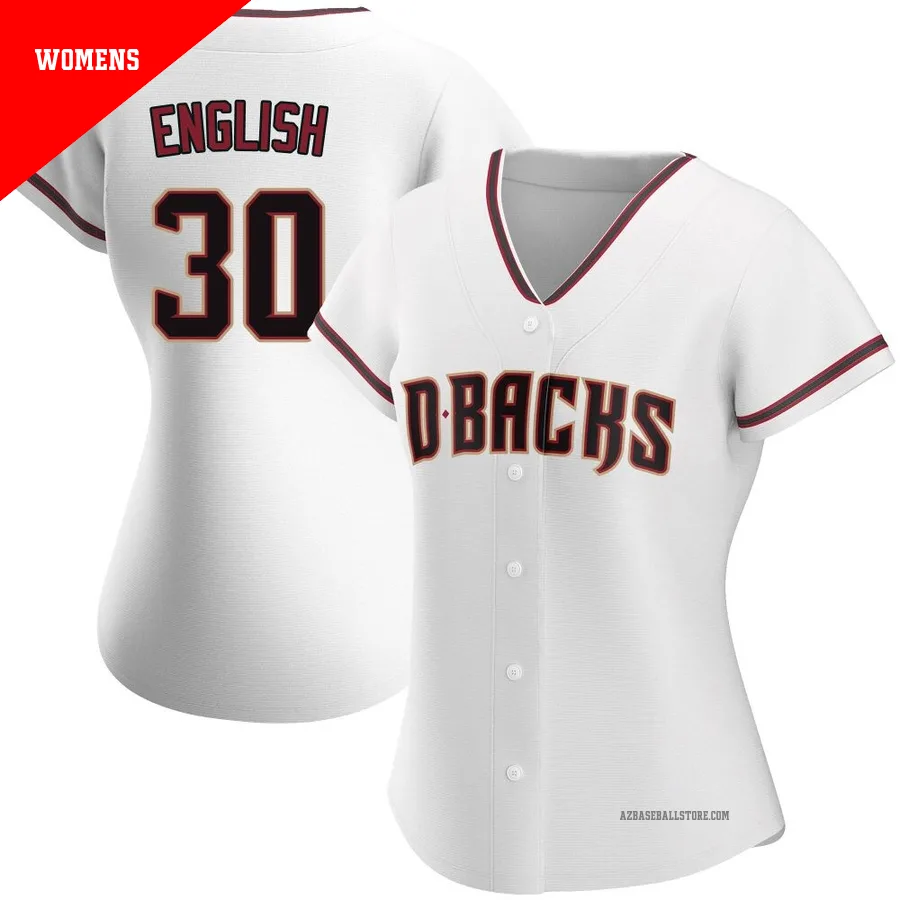 Women's Tristin English Arizona Diamondbacks ＃30 White Authentic - Home Jersey