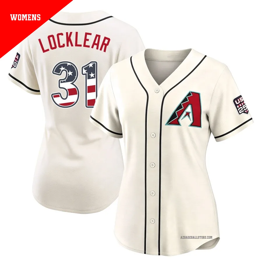 Women's Tyler Locklear Arizona Diamondbacks ＃31 Cream Limited - USA 250 Fourth Of July Home Stadium Jersey