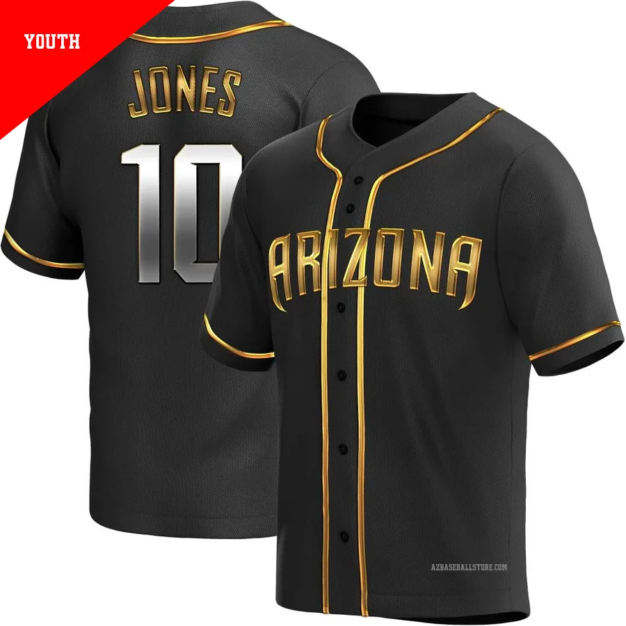 Youth Adam Jones Arizona Diamondbacks ＃10 Gold Replica - Black en Alternate Jersey