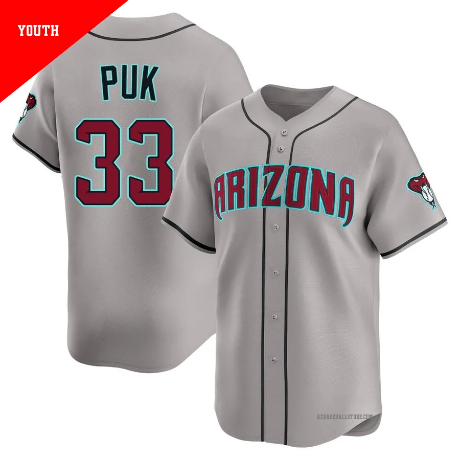 Youth A.J. Puk Arizona Diamondbacks ＃33 Gray Limited - Alternate Jersey