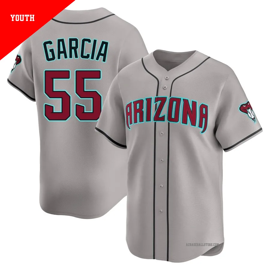 Youth Brandyn Garcia Arizona Diamondbacks ＃55 Gray Limited - Alternate Jersey