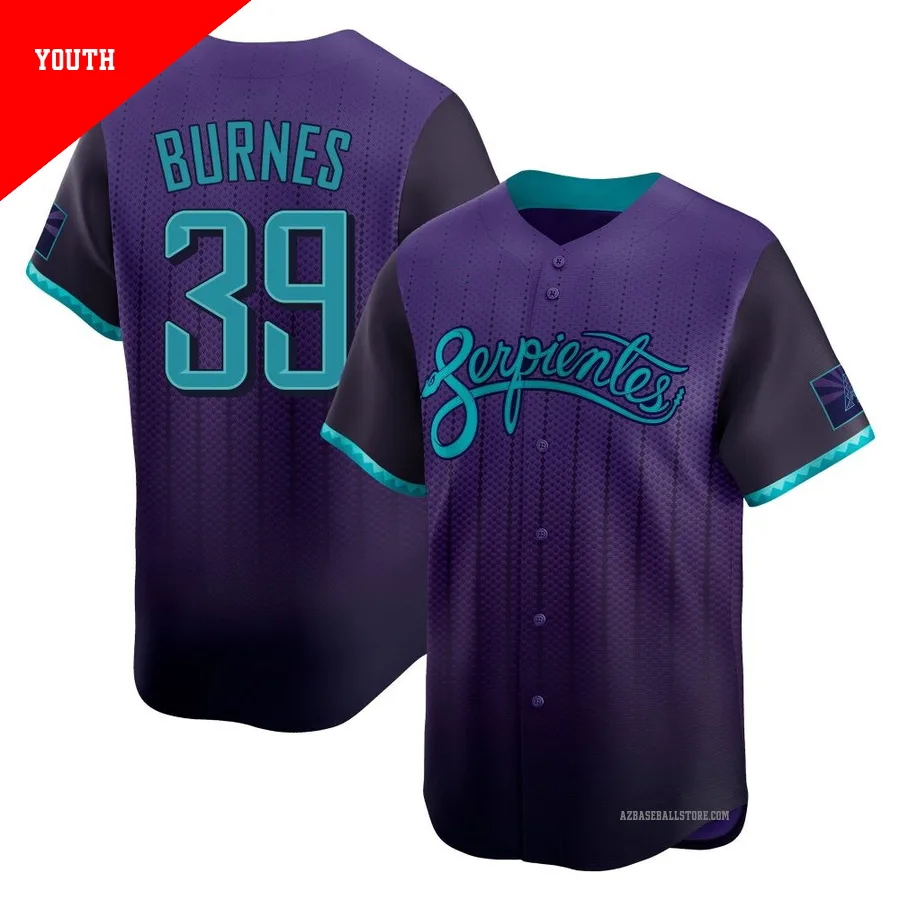Youth Corbin Burnes Arizona Diamondbacks ＃39 Purple Limited - 2025 City Connect Jersey