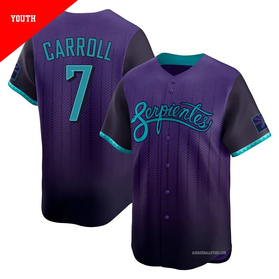 Youth Corbin Carroll Arizona Diamondbacks ＃7 Purple Limited - 2025 City Connect Jersey