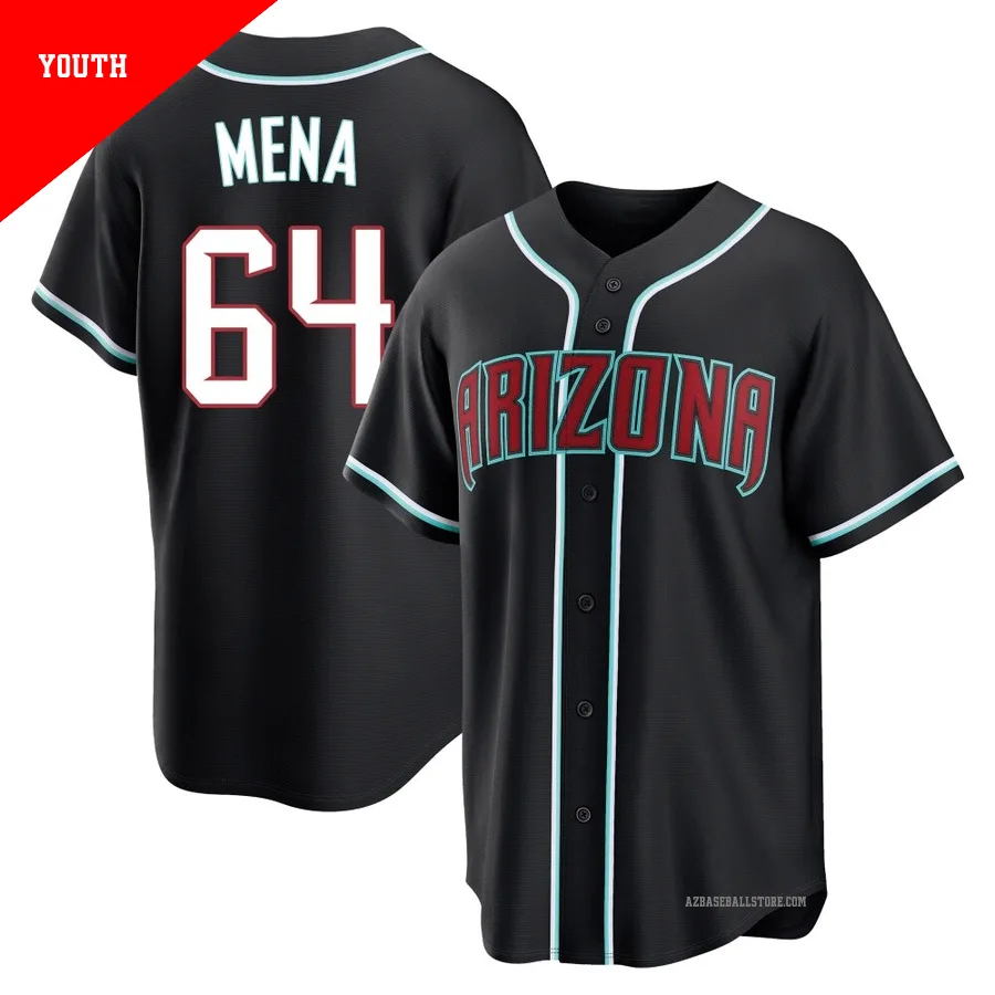 Youth Cristian Mena Arizona Diamondbacks ＃64 Black Replica - Fashion Out Jersey