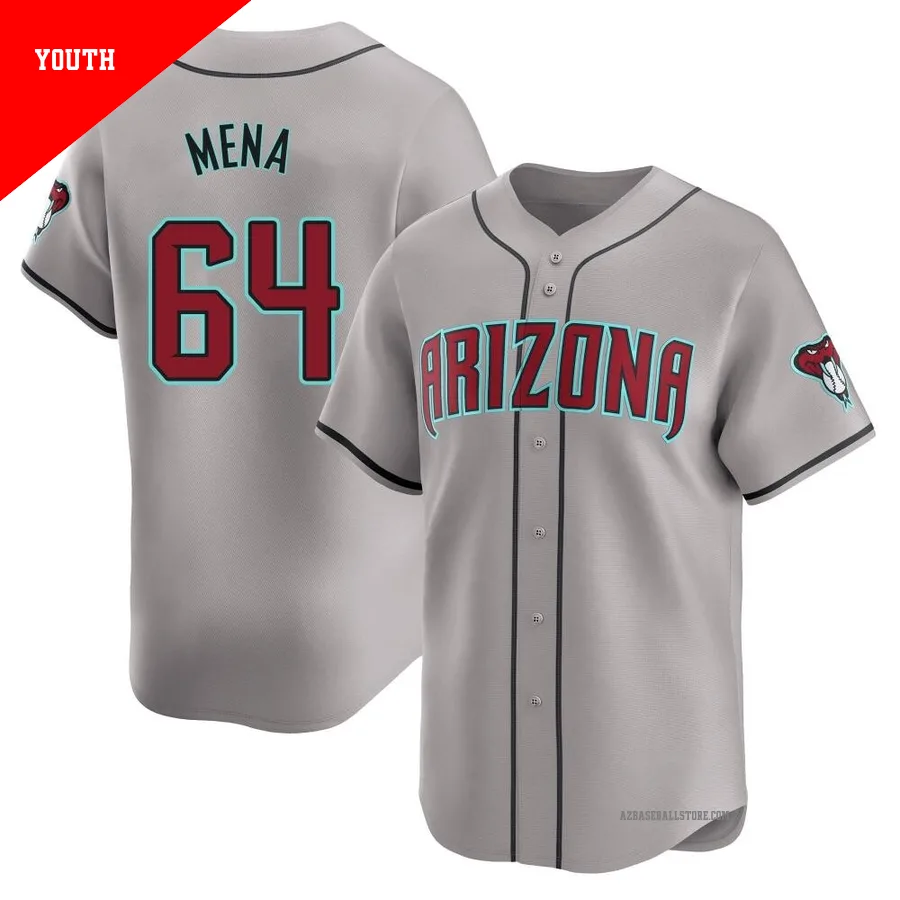 Youth Cristian Mena Arizona Diamondbacks ＃64 Gray Limited - Away Jersey