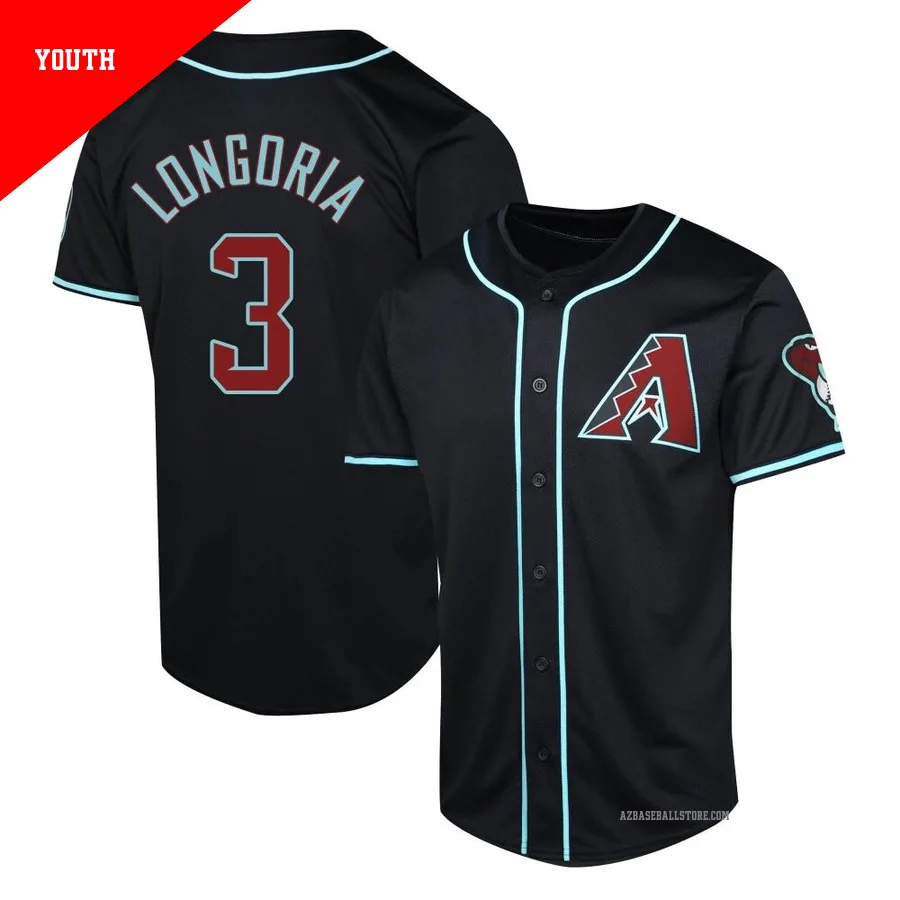 Youth Evan Longoria Arizona Diamondbacks ＃3 Black Limited - Alternate Jersey