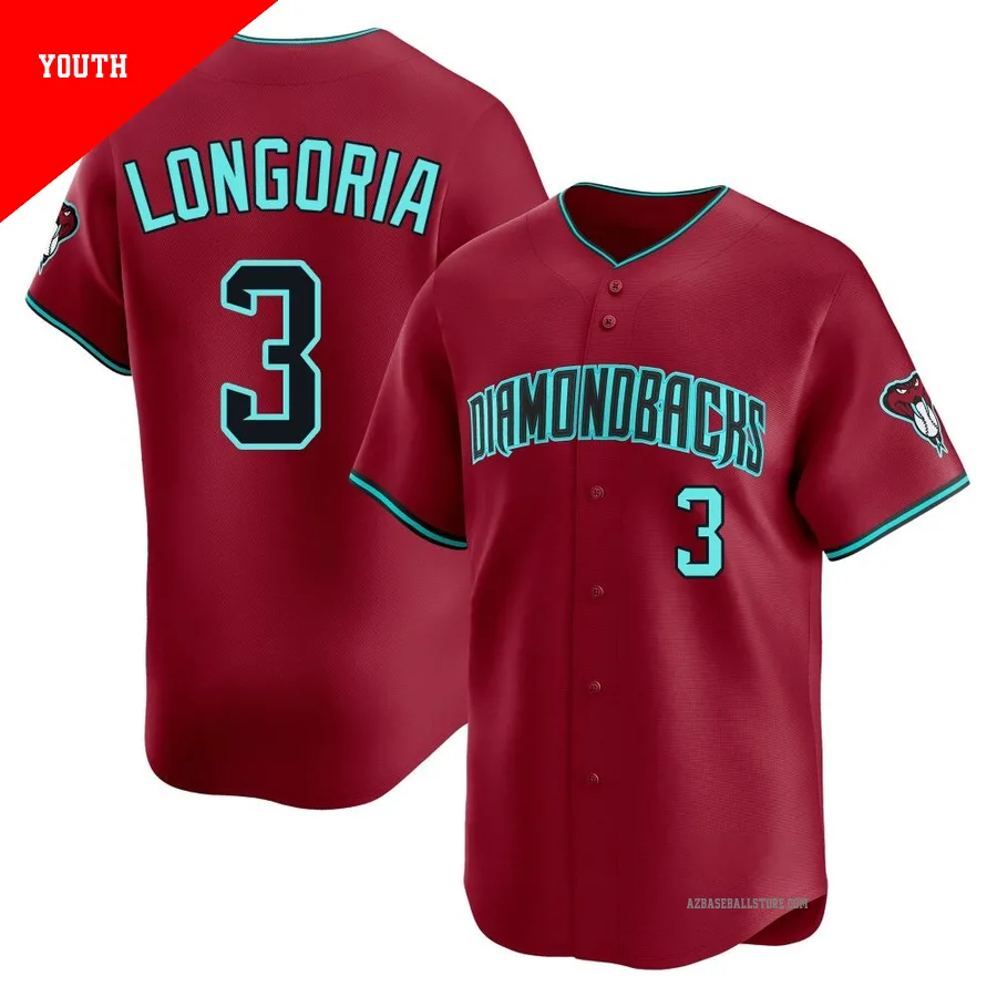 Youth Evan Longoria Arizona Diamondbacks ＃3 Red Limited - Alternate Jersey