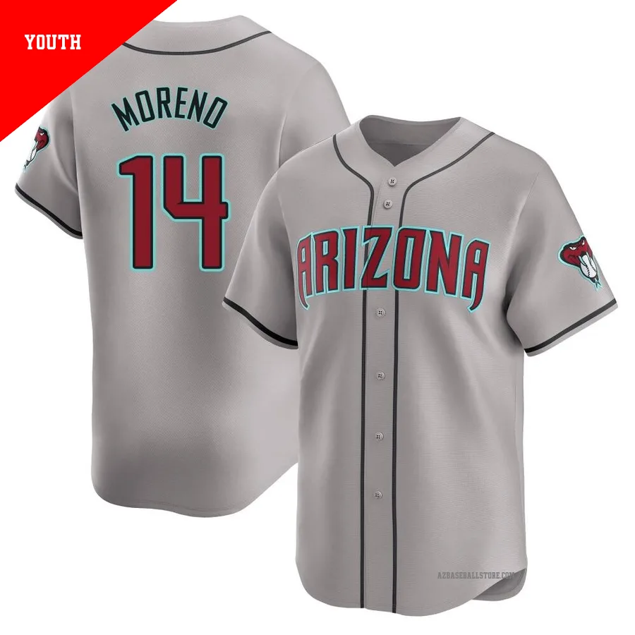 Youth Gabriel Moreno Arizona Diamondbacks ＃14 Gray Limited - Away Jersey