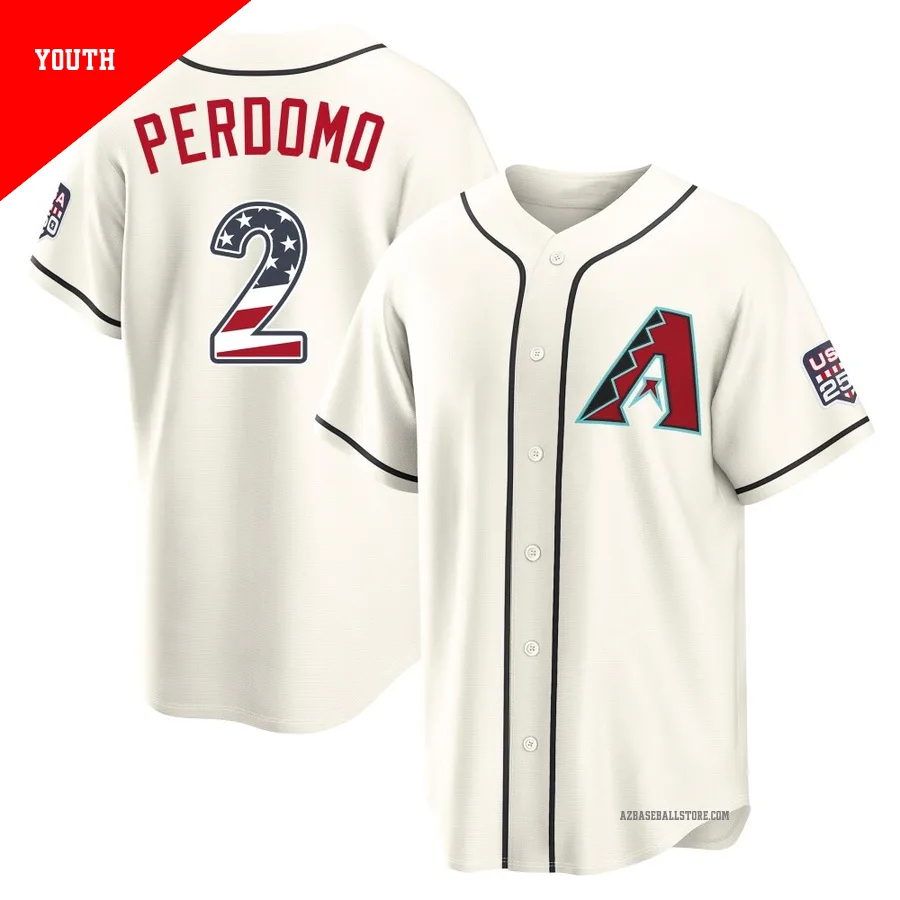 Youth Geraldo Perdomo Arizona Diamondbacks ＃2 Cream Limited - USA 250 Fourth Of July Home Stadium Jersey