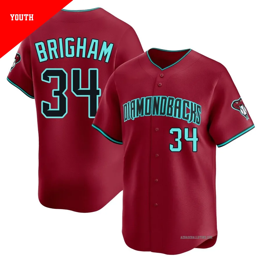 Youth Jeff Brigham Arizona Diamondbacks ＃34 Red Limited - Alternate Jersey