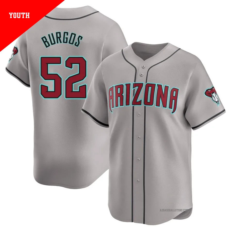 Youth Juan Burgos Arizona Diamondbacks ＃52 Gray Limited - Away Jersey