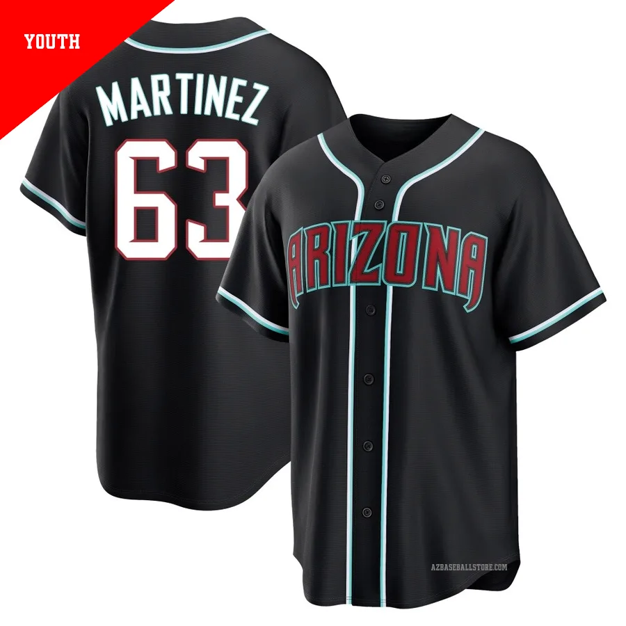 Youth Justin Martinez Arizona Diamondbacks ＃63 Black Replica - Fashion Out Jersey