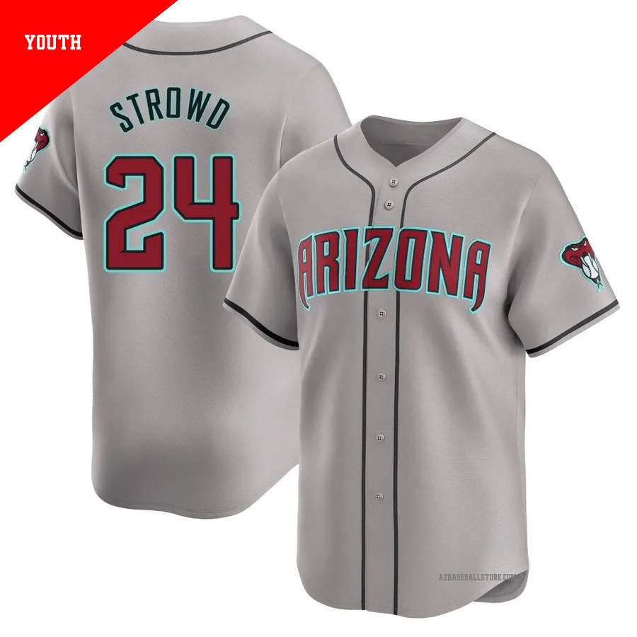 Youth Kade Strowd Arizona Diamondbacks ＃24 Gray Limited - Away Jersey
