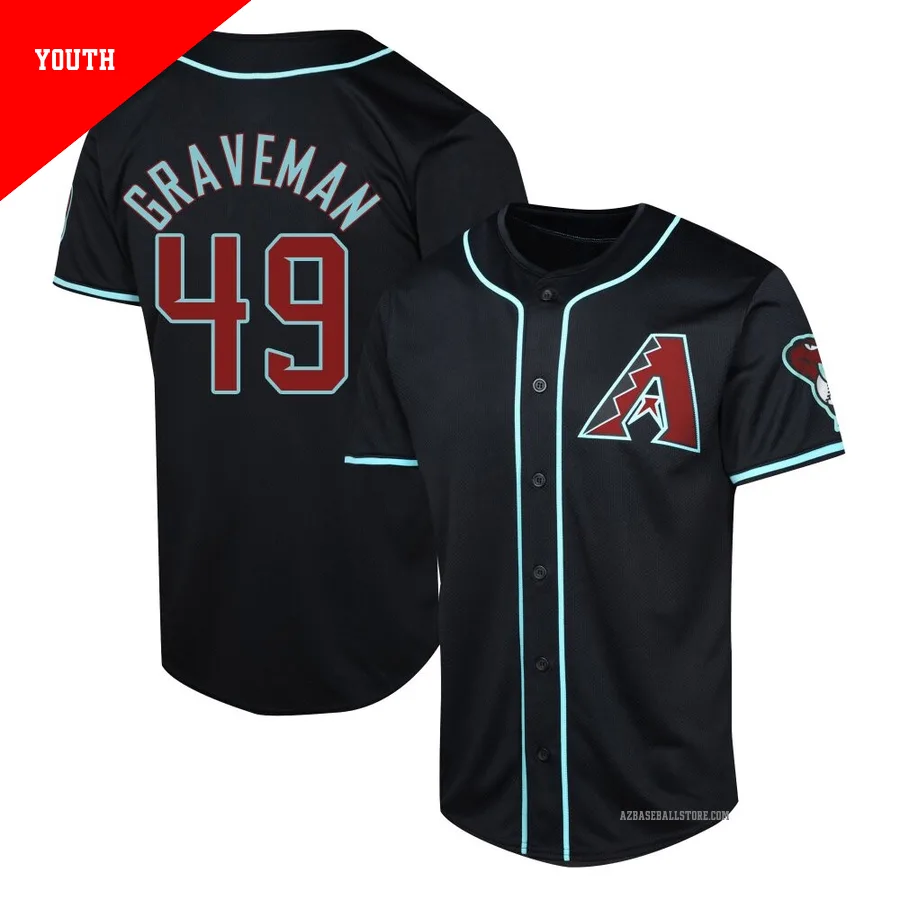 Youth Kendall Graveman Arizona Diamondbacks ＃49 Black Limited - Alternate Jersey