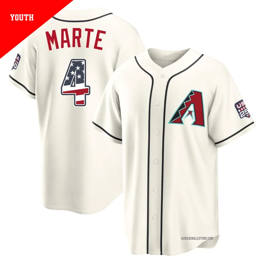 Youth Ketel Marte Arizona Diamondbacks ＃4 Cream Limited - USA 250 Fourth Of July Home Stadium Jersey