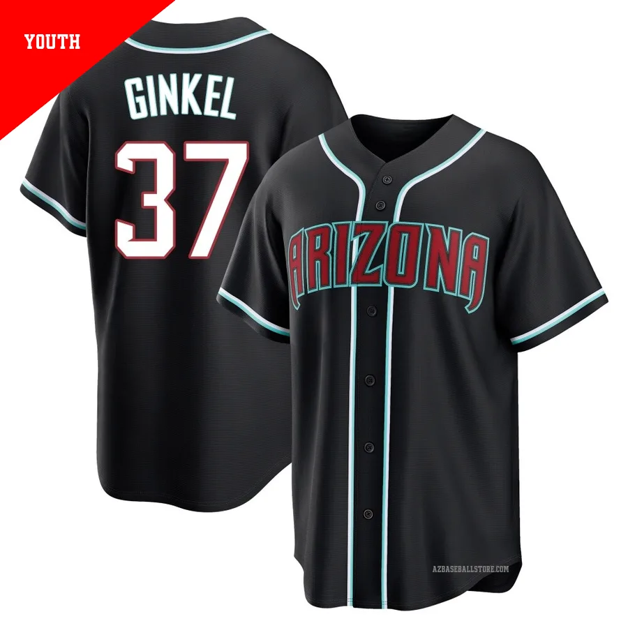 Youth Kevin Ginkel Arizona Diamondbacks ＃37 Black Replica - Fashion Out Jersey