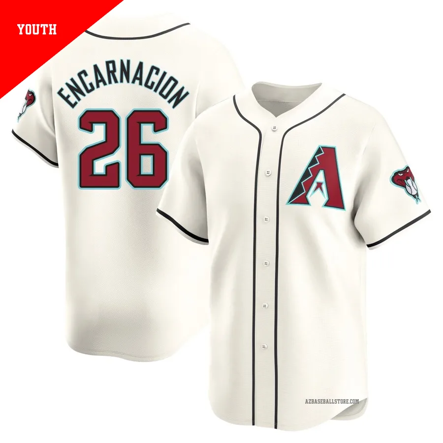 Youth Lorenzo Encarnacion Arizona Diamondbacks ＃26 White Limited - Home Jersey