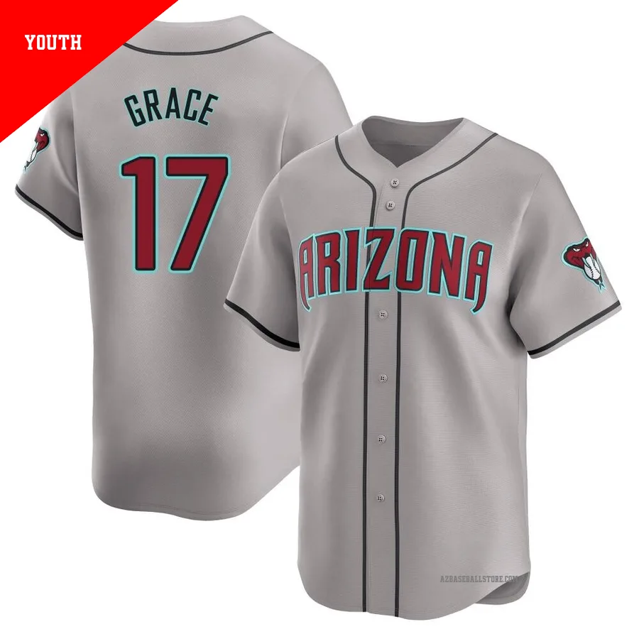 Youth Mark Grace Arizona Diamondbacks ＃17 Gray Limited - Away Jersey