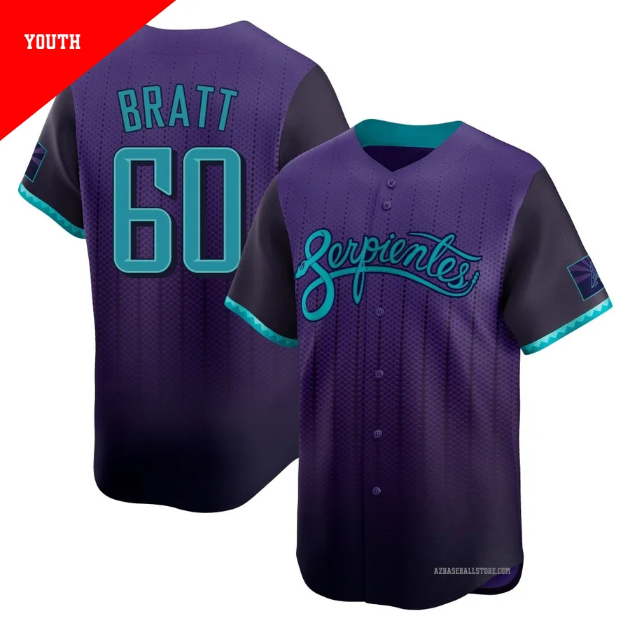 Youth Mitch Bratt Arizona Diamondbacks ＃60 Purple Limited - 2025 City Connect Jersey
