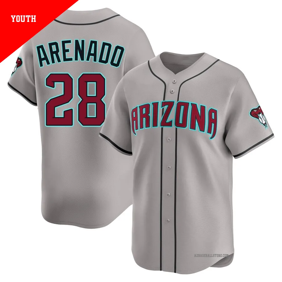 Youth Nolan Arenado Arizona Diamondbacks ＃28 Gray Limited - Alternate Jersey