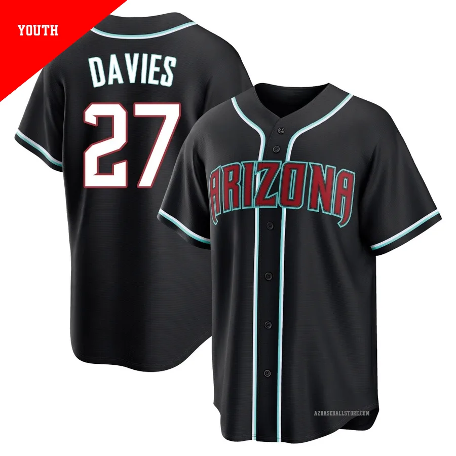 Youth Zach Davies Arizona Diamondbacks ＃27 Black Replica - Fashion Out Jersey