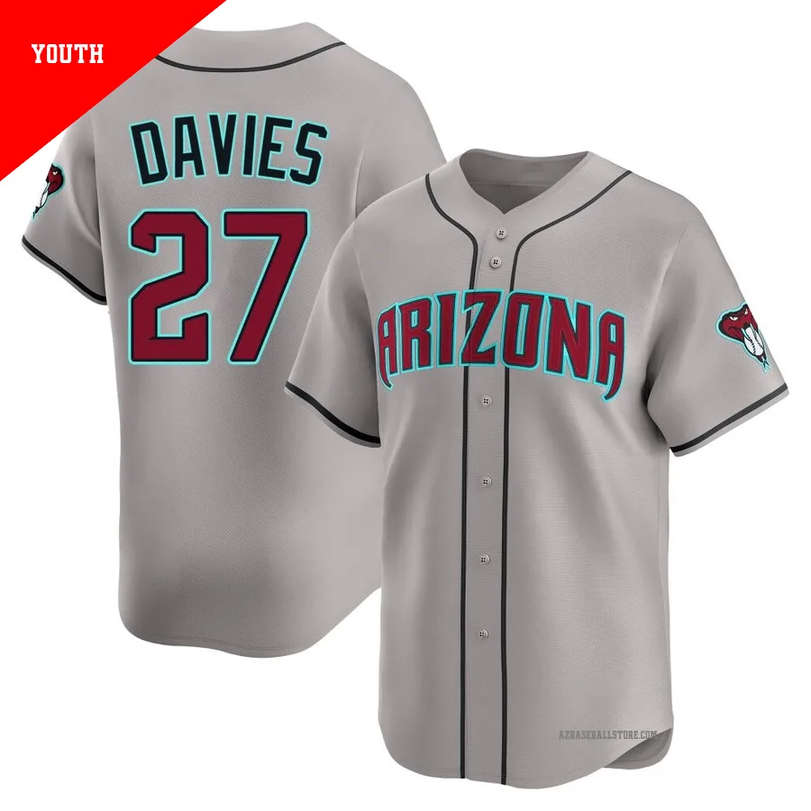 Youth Zach Davies Arizona Diamondbacks ＃27 Gray Limited - Alternate Jersey