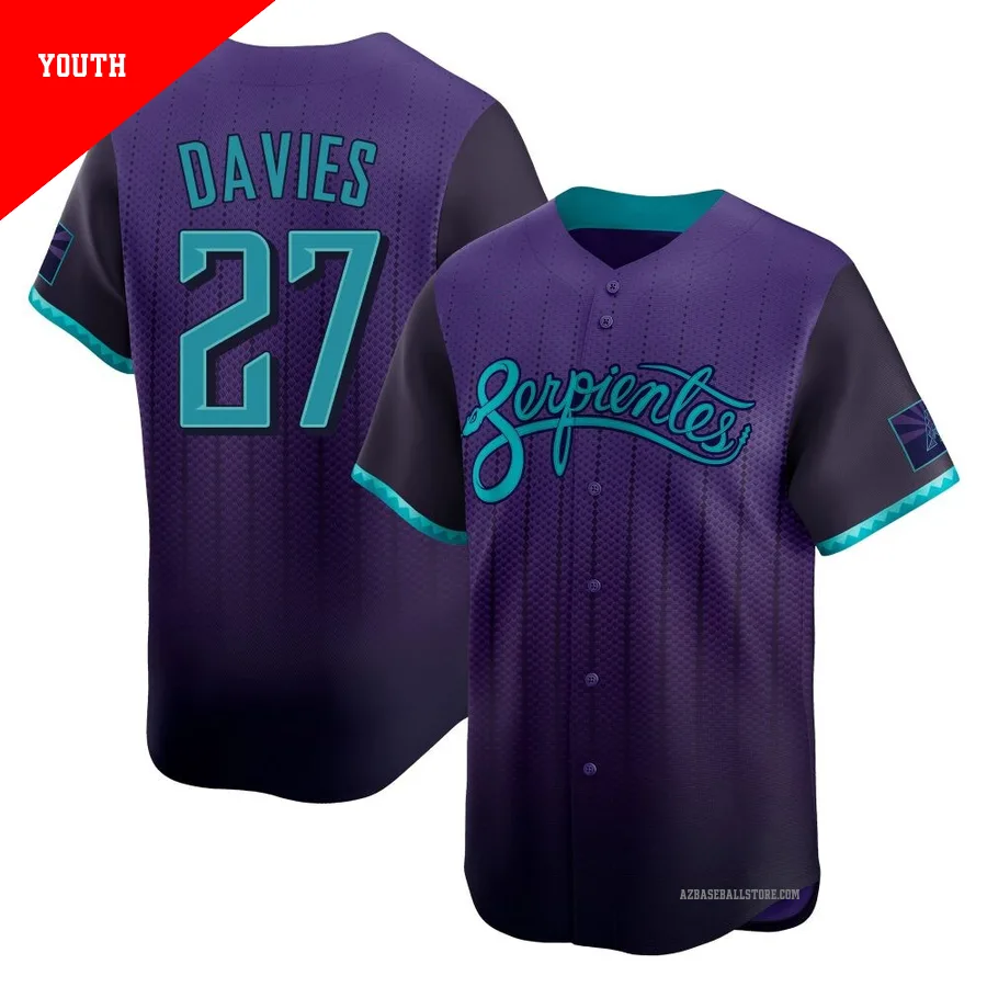 Youth Zach Davies Arizona Diamondbacks ＃27 Purple Limited - 2025 City Connect Jersey